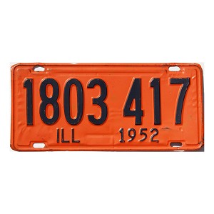 1952 Illinois License Plate #1803417
