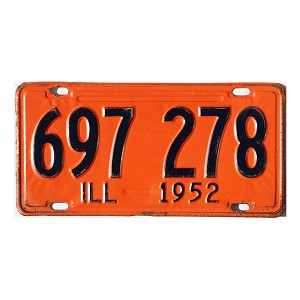 1952 Illinois License Plate #697278