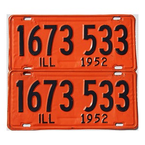 1952 Illinois License Plates Pair #1673533