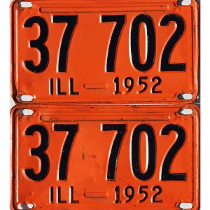 1952 Illinois License Plates Pair #37702