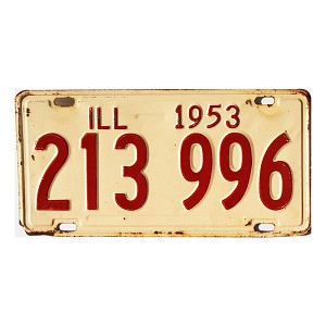 1953 Illinois License Plate #213996