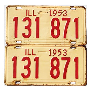 1953 Illinois License Plates Pair #131871