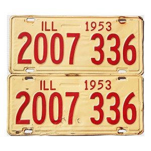 1953 Illinois License Plates Pair #2007336
