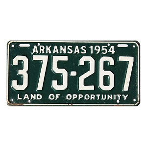 1954 Arkansas License Plate #375267