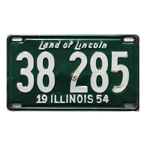 1954 Illinois License Plate #38285
