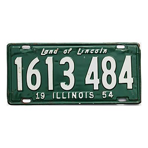 1954 Illinois License Plate #1613484
