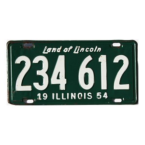 1954 Illinois License Plate #234612