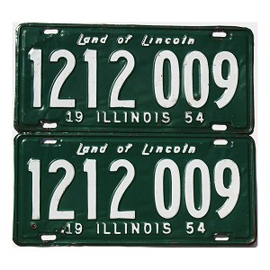 1954 Illinois License Plates Pair #1212009
