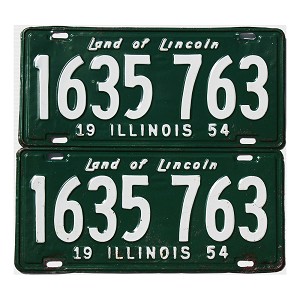 1954 Illinois License Plates Pair #1635763