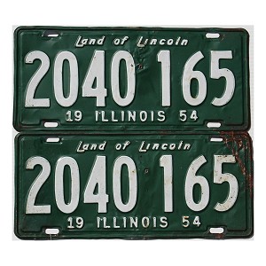 1954 Illinois License Plates Pair #2040165