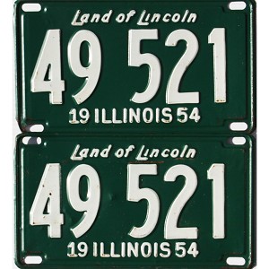1954 Illinois License Plates Pair #49521