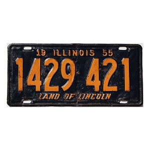 1955 Illinois License Plate #1429421