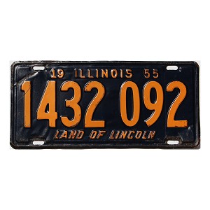 1955 Illinois License Plate #1432092