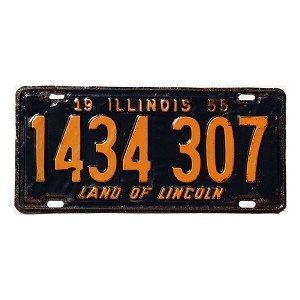 1955 Illinois License Plate #1434307