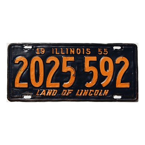 1955 Illinois License Plate #2025592