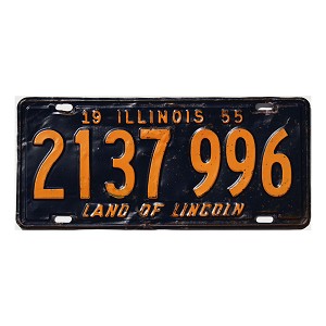 1955 Illinois License Plate #2137996