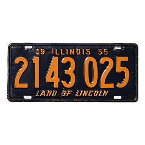 1955 Illinois License Plate #2143025