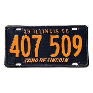 1955 Illinois License Plate #407509