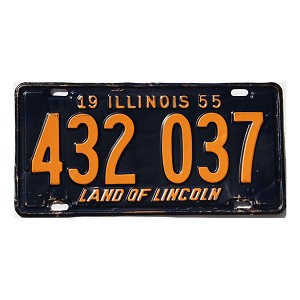 1955 Illinois License Plate #432037