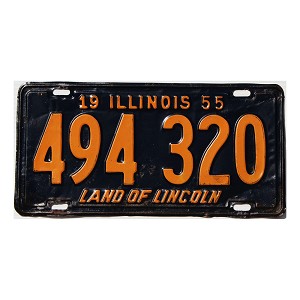 1955 Illinois License Plate #494320