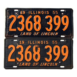 1955 Illinois License Plates Pair #2368399