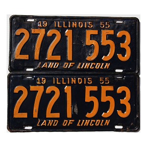 1955 Illinois License Plates Pair #2721553