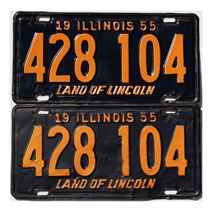 1955 Illinois License Plates Pair #408124