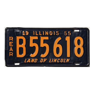 1955 Illinois Truck License Plate #B55618