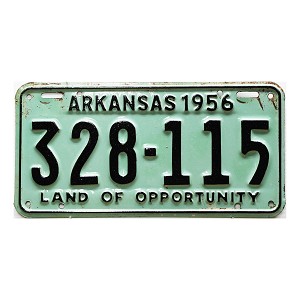1956 Arkansas License Plate #328115