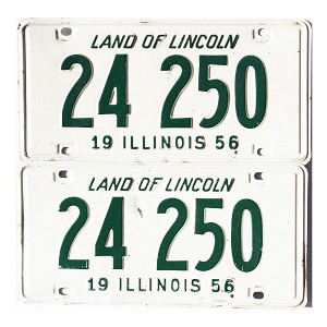 1956 Illinois License Plates Pair #24250