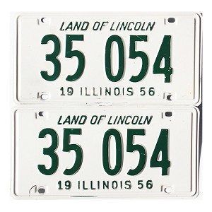 1956 Illinois License Plates Pair #35054