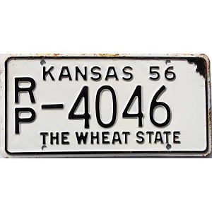 1956 Kansas License Plate #4046