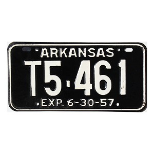 1957 Arkansas Trailer License Plate #T5461