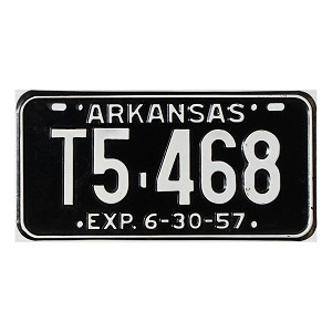 1957 Arkansas Trailer License Plate #T5468