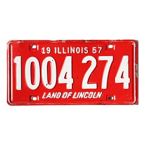 1957 Illinois License Plate #1004274