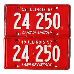1957 Illinois License Plates Pair #24250