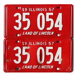 1957 Illinois License Plates Pair #35054