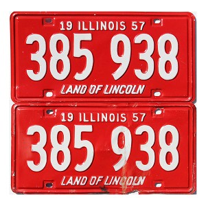 1957 Illinois License Plates Pair #385938