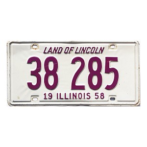 1958 Illinois License Plate #38285
