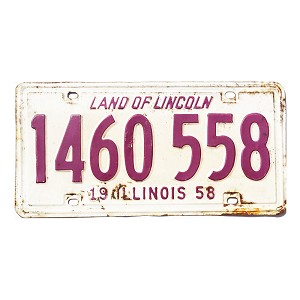 1958 Illinois License Plate #1460558