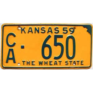 1959 Kansas License Plate #650