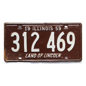 1959 Illinois License Plate #312469