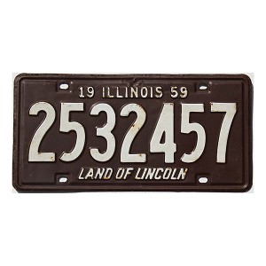 1959 Illinois License Plate #2532457