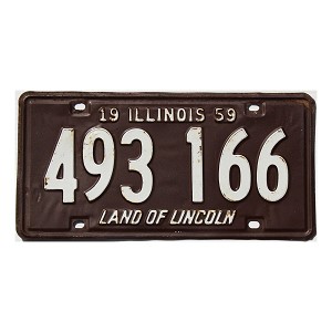 1959 Illinois License Plate #493166