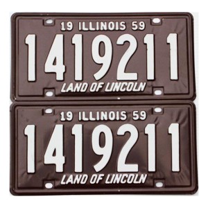 1959 Illinois License Plates Pair #1419211