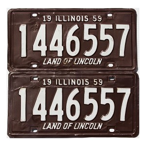 1959 Illinois License Plates Pair #1446557