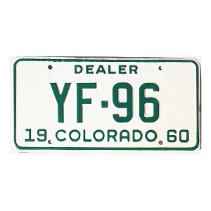 1960 Colorado Dealer License Plate #YF96