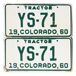 1960 Colorado Tractor License Plates Pair #YS71
