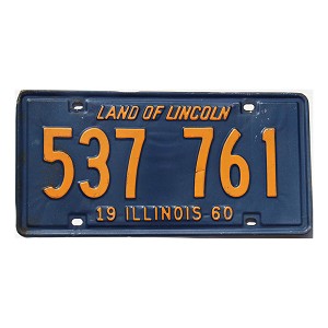 1960 Illinois License Plate #537761