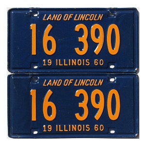 1960 Illinois License Plates Pair #16390
